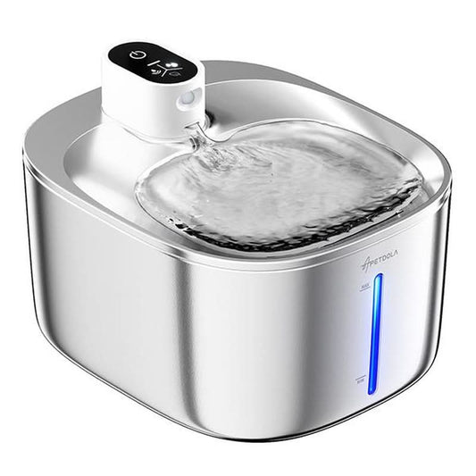 APETDOLA SL Stainless Steel Automatic Pet Water Fountain - 4L Capacity, Wireless Design, Ultra-Quiet Operation, Ideal for Cats and Dogs, Easy to Clean, Perfect Father's Day Gift