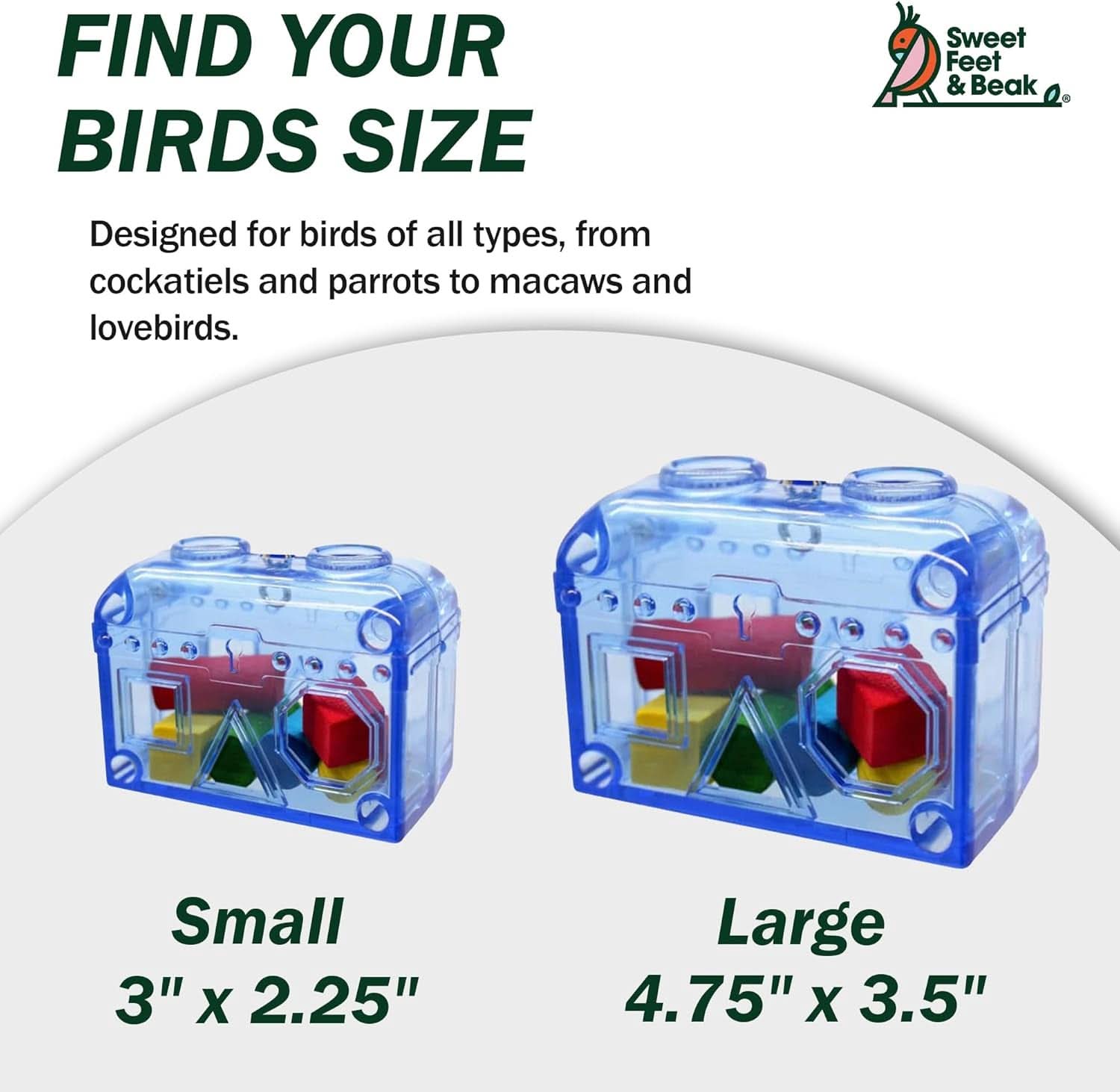 Premium Foraging Treasure Chest for Birds - Colorful, Safe, and Easy-to-Install Cage Accessory - Washable, Refillable, Non-Toxic Design
