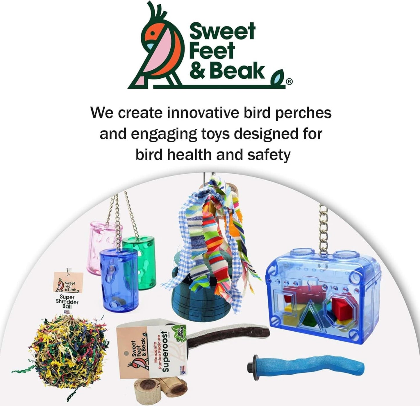Premium Foraging Treasure Chest for Birds - Colorful, Safe, and Easy-to-Install Cage Accessory - Washable, Refillable, Non-Toxic Design