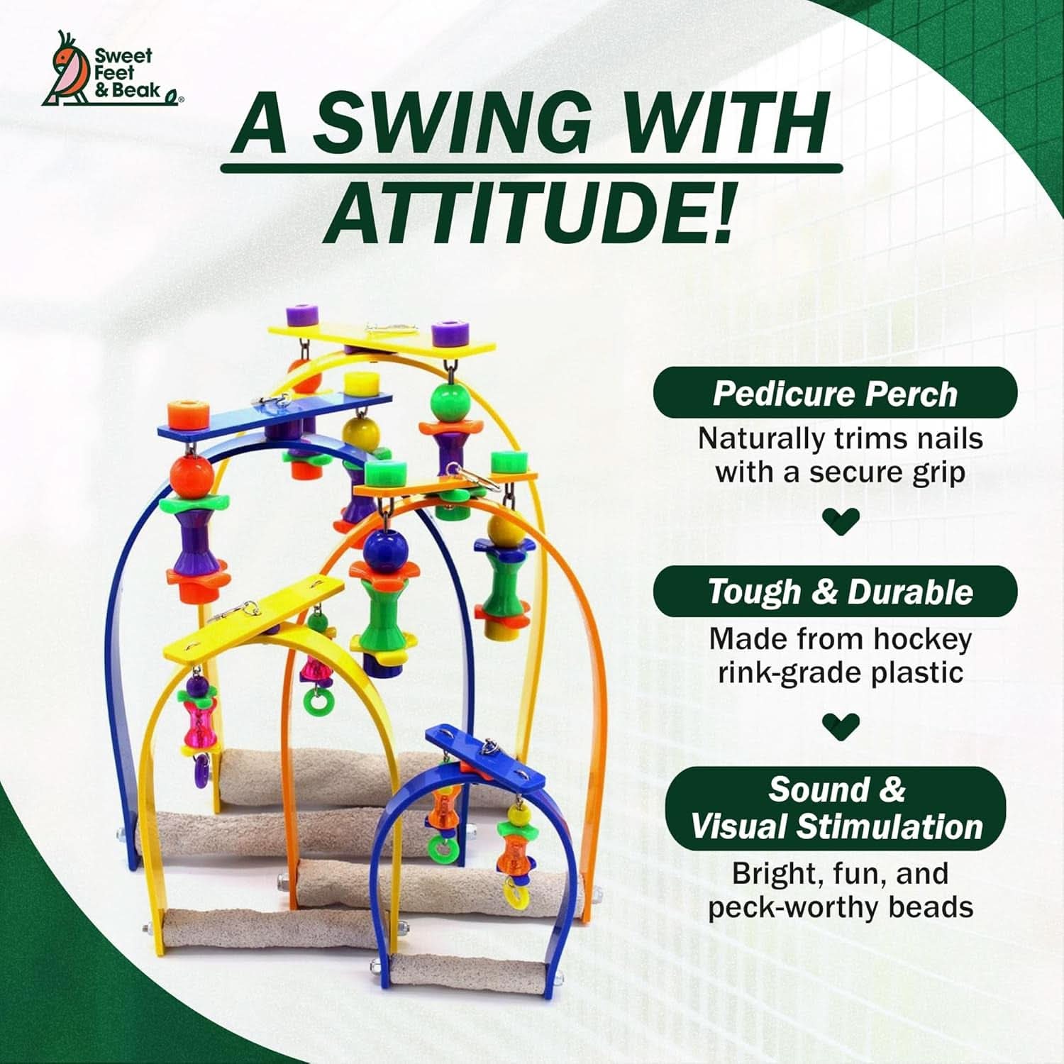 Small Whirly Bird - Engaging Cage Toy for Visual and Physical Stimulation - Safe, Non-Toxic Accessories for Small Birds