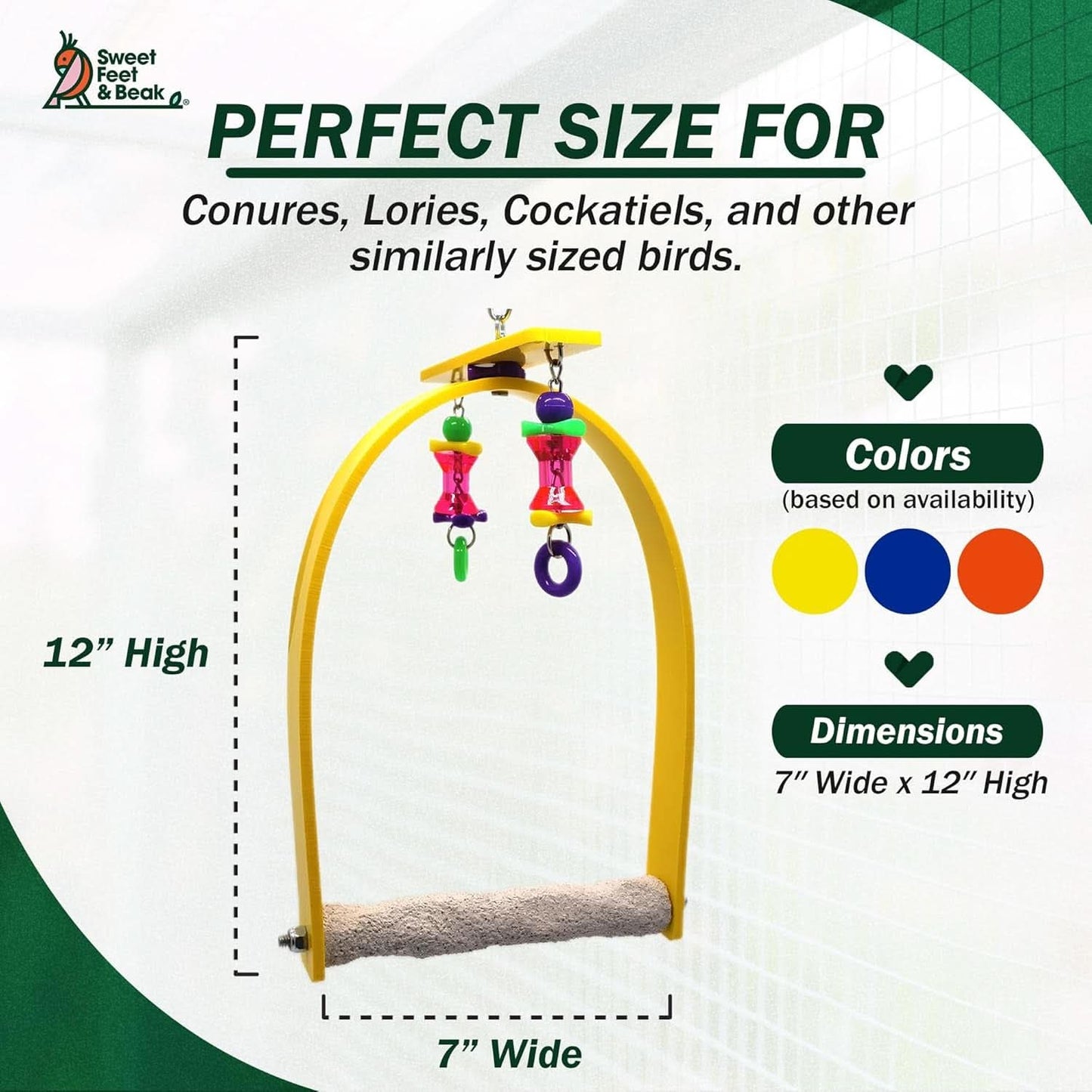 Small Whirly Bird - Engaging Cage Toy for Visual and Physical Stimulation - Safe, Non-Toxic Accessories for Small Birds