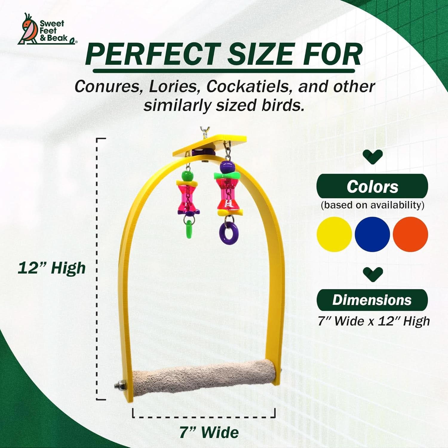 Small Whirly Bird - Engaging Cage Toy for Visual and Physical Stimulation - Safe, Non-Toxic Accessories for Small Birds