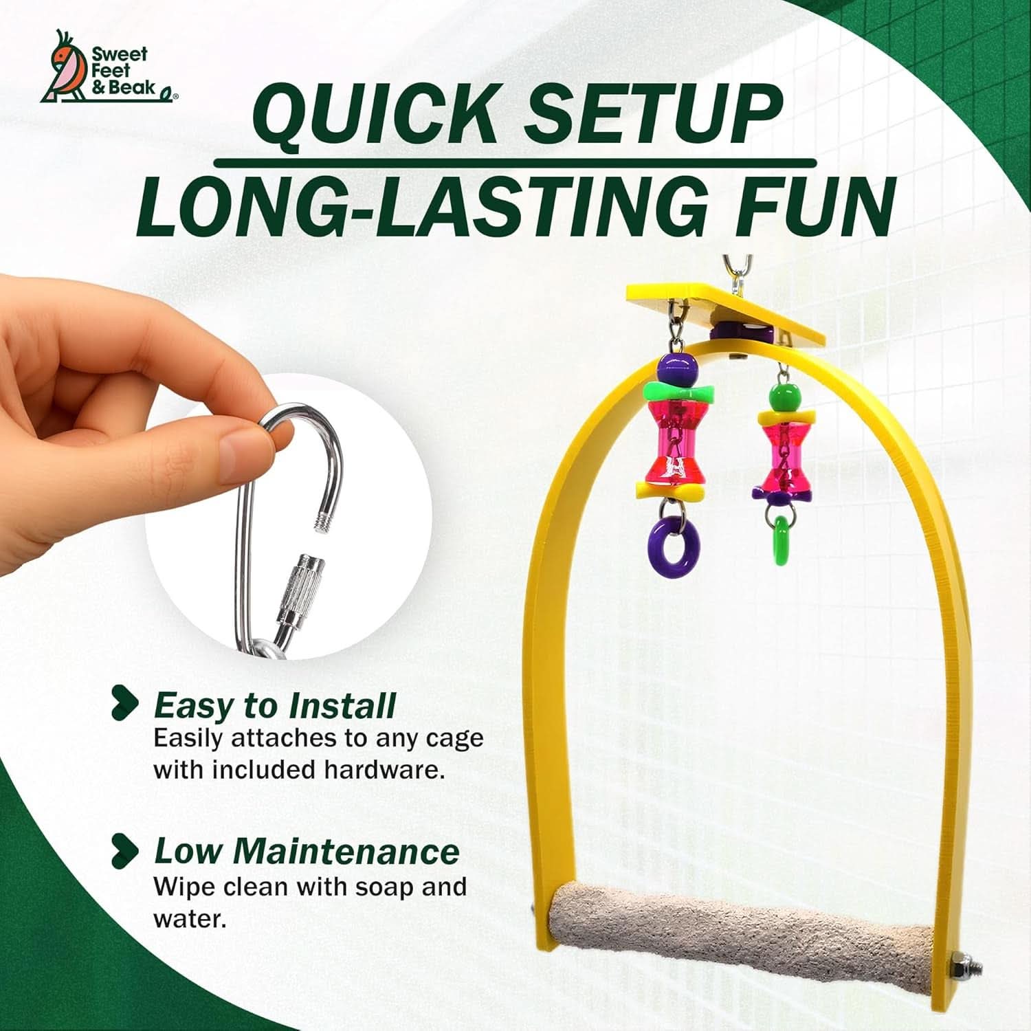 Small Whirly Bird - Engaging Cage Toy for Visual and Physical Stimulation - Safe, Non-Toxic Accessories for Small Birds
