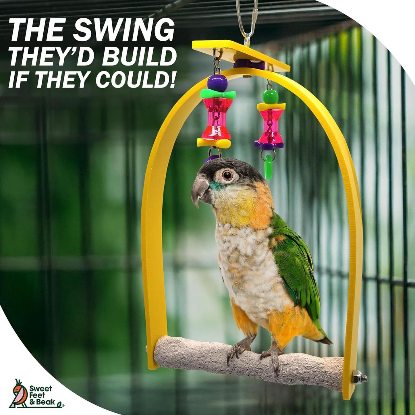 Small Whirly Bird - Engaging Cage Toy for Visual and Physical Stimulation - Safe, Non-Toxic Accessories for Small Birds