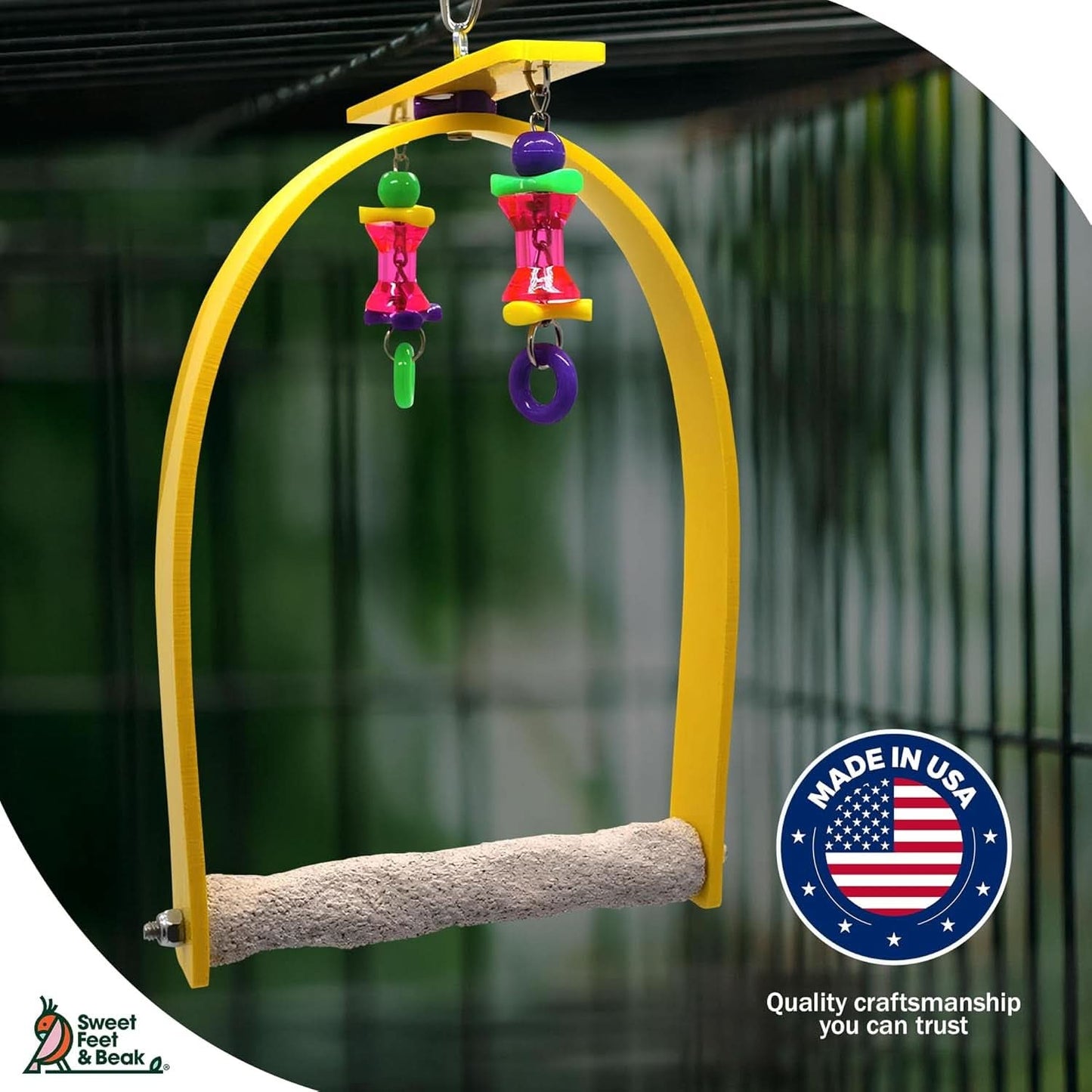 Small Whirly Bird - Engaging Cage Toy for Visual and Physical Stimulation - Safe, Non-Toxic Accessories for Small Birds