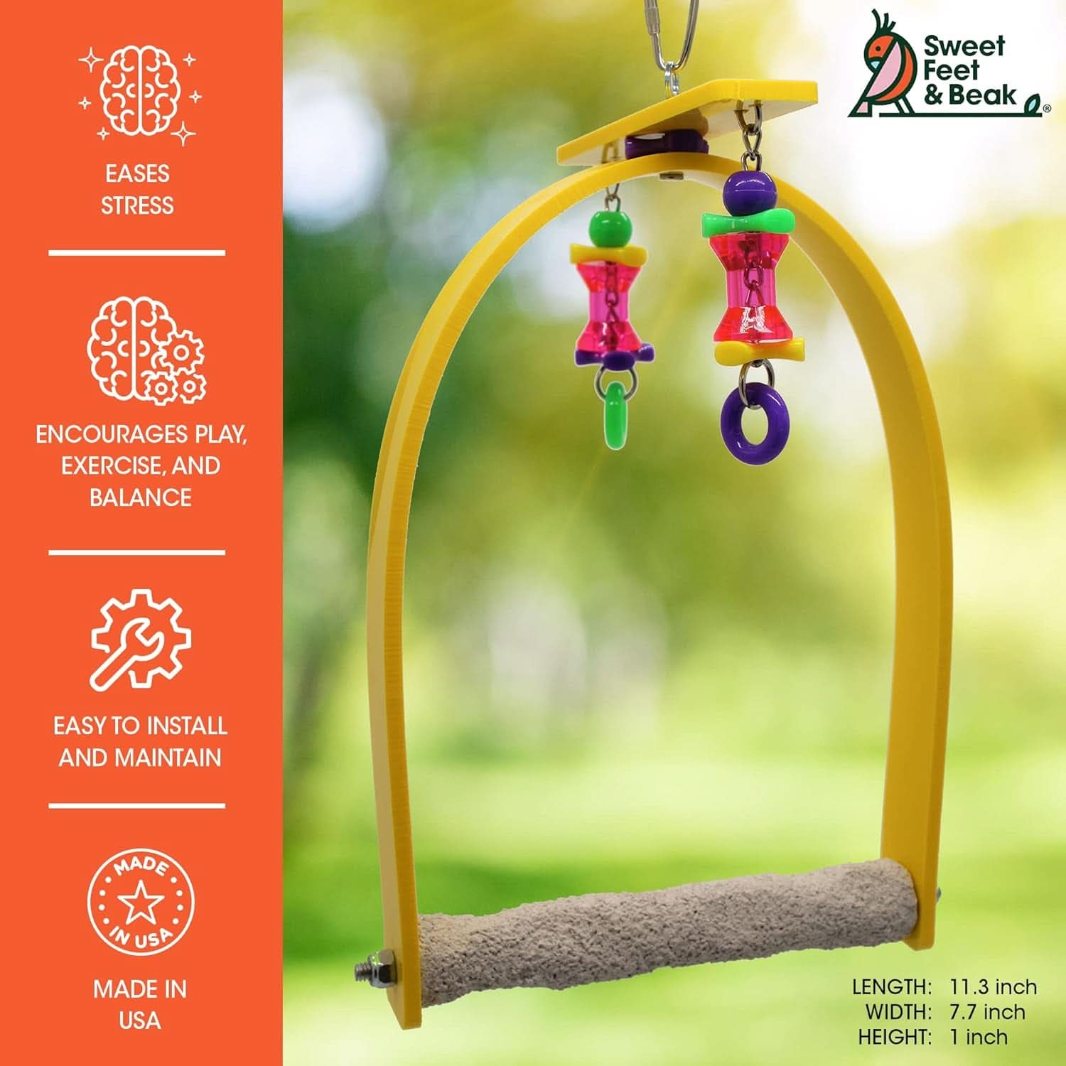 Small Whirly Bird - Engaging Cage Toy for Visual and Physical Stimulation - Safe, Non-Toxic Accessories for Small Birds