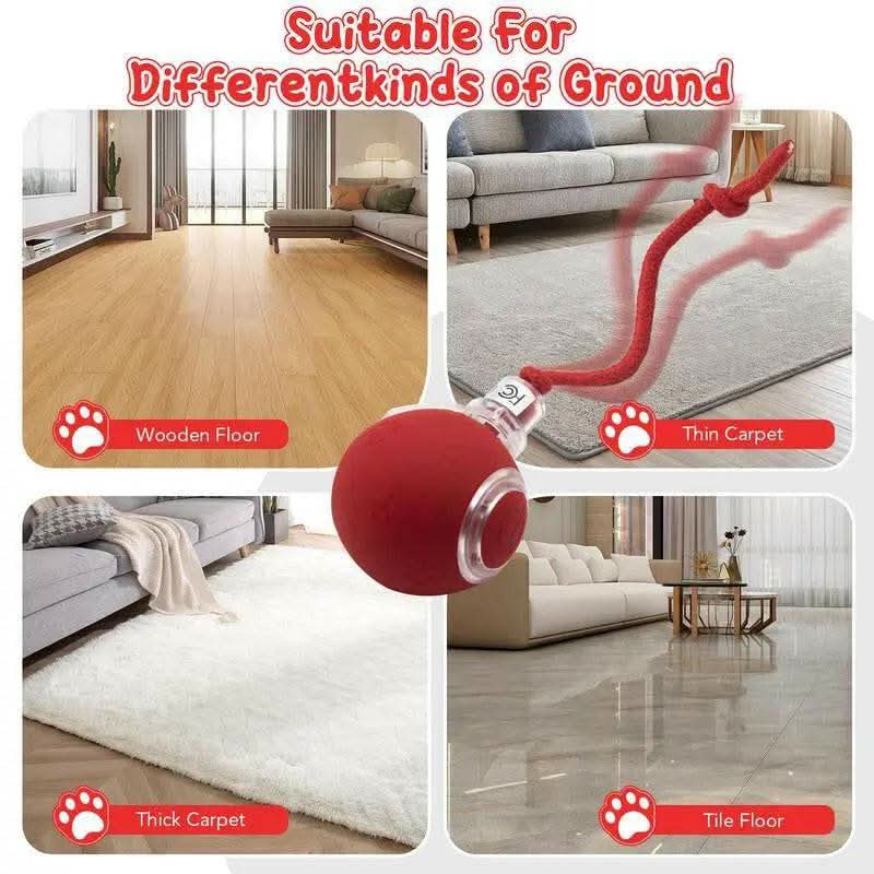 Cat&Dog Toy - Interactive USB Rechargeable Ball Toy on Rug with Bird Chirping, Anti-Depression Fun Gift for Cats & Dogs
