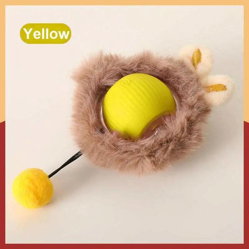 Cat&Dog Toy - Interactive USB Rechargeable Ball Toy on Rug with Bird Chirping, Anti-Depression Fun Gift for Cats & Dogs