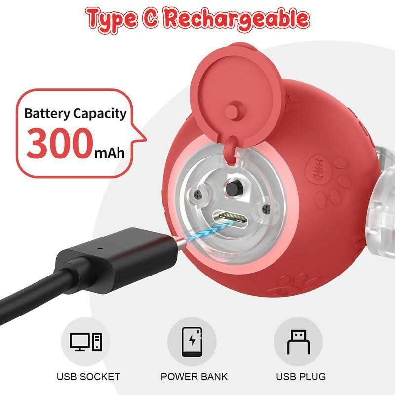 Stream Cat&Dog Toy - Interactive USB Rechargeable Ball Toy on Rug , Anti-Depression Fun Gift for Cats & Dogs