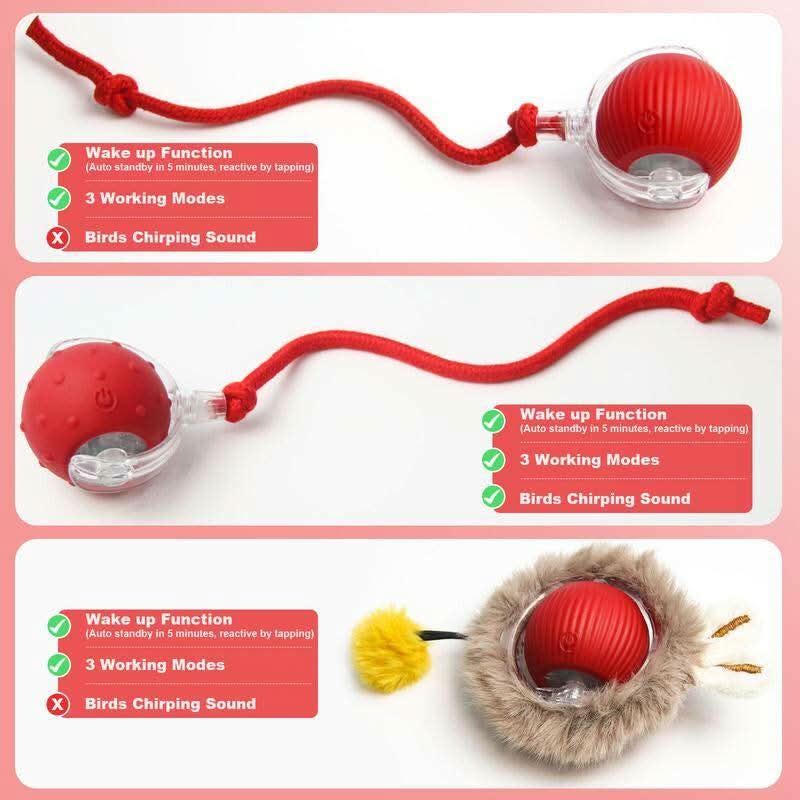 Stream Cat&Dog Toy - Interactive USB Rechargeable Ball Toy on Rug , Anti-Depression Fun Gift for Cats & Dogs
