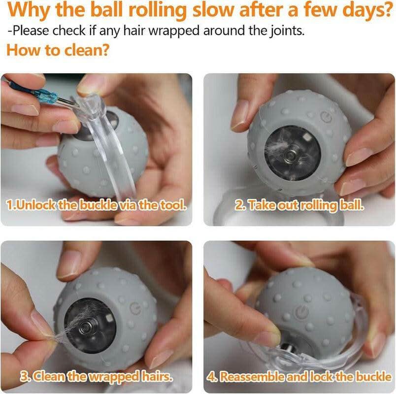 Stream Cat&Dog Toy - Interactive USB Rechargeable Ball Toy on Rug , Anti-Depression Fun Gift for Cats & Dogs