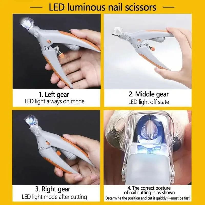 Professional Pet Nail Clipper Scissors with LED Light Cat Dog Nail Clippers Tool Scissors Nail Toeclaw Cutter Scissors Pet Suppl