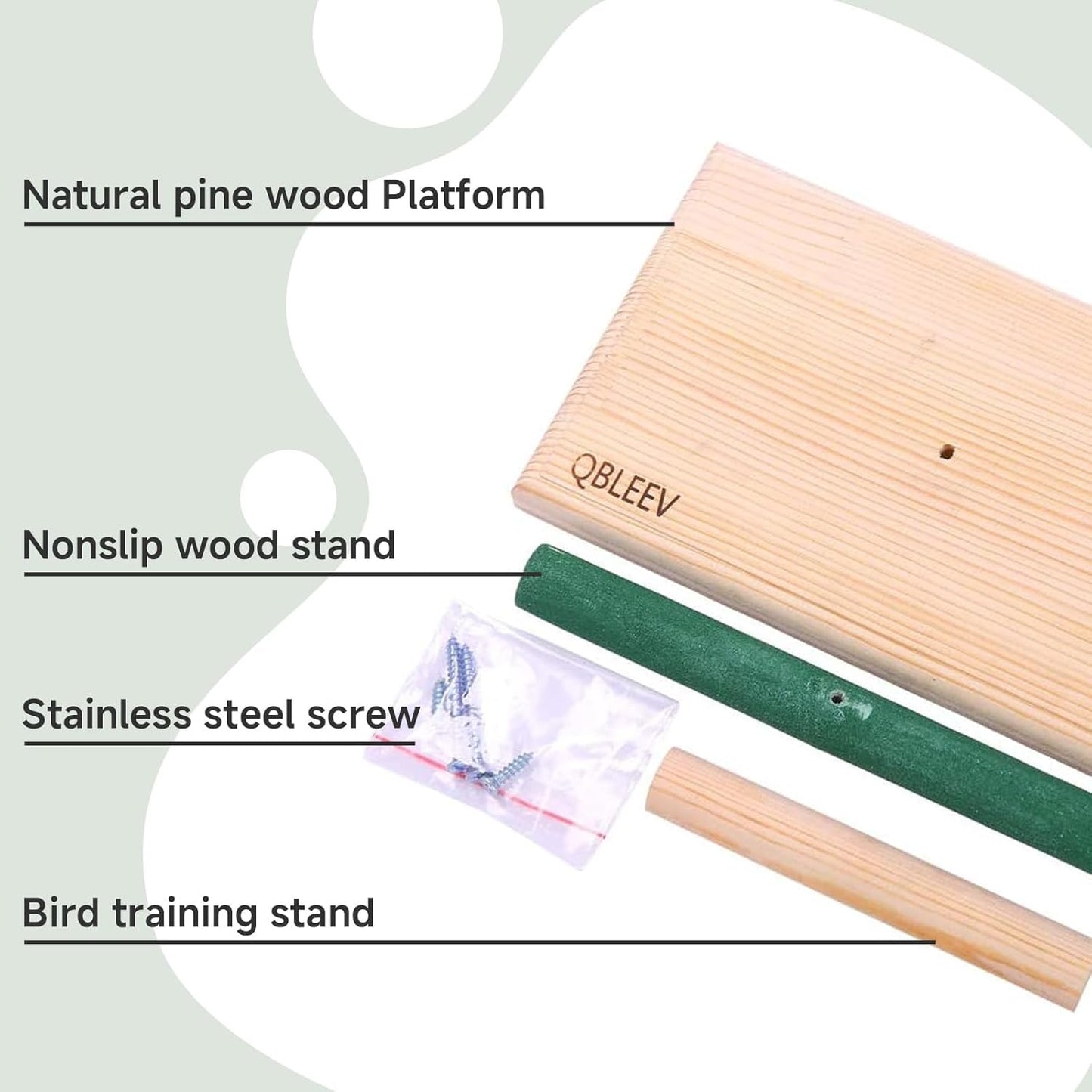 Portable Bird Play Stand and Training Perch for Cockatiels, Conures, Parakeets, Finches, and Lovebirds