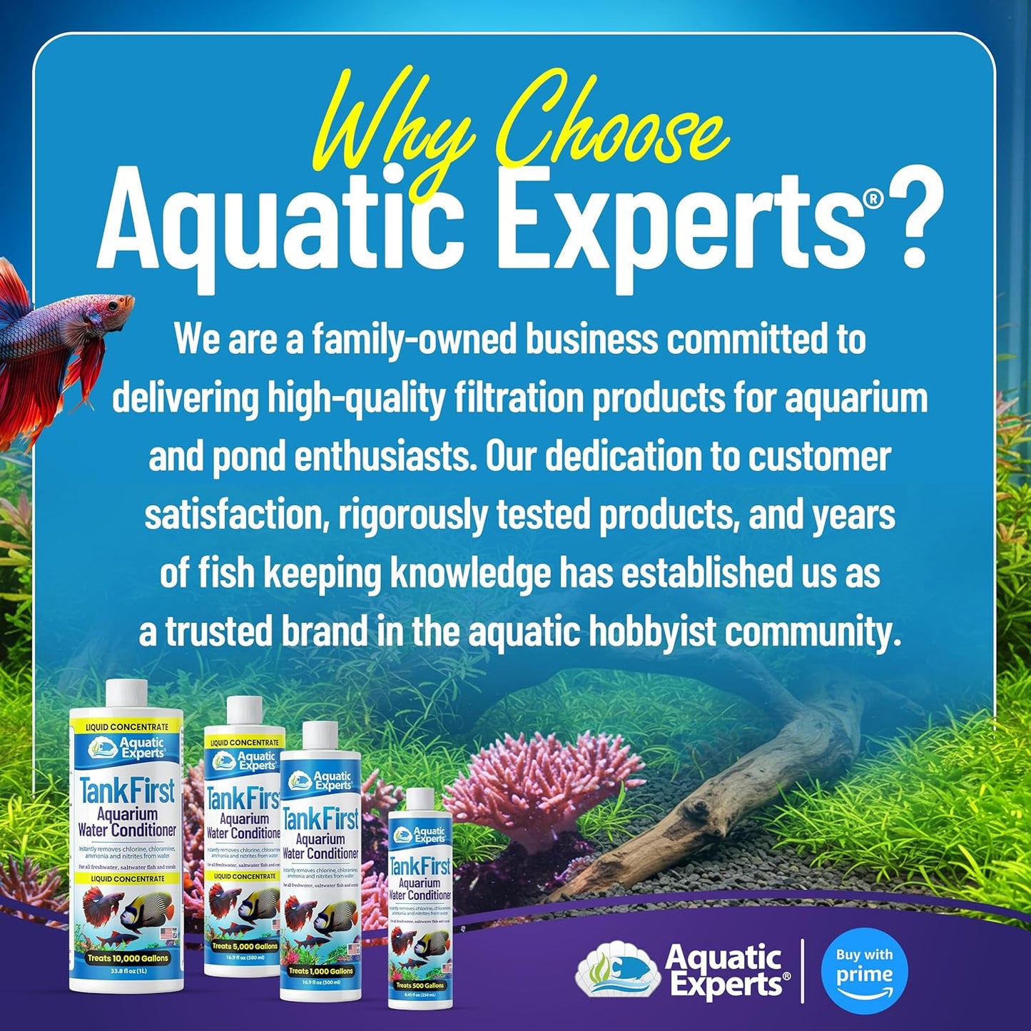 Tankfirst Complete Aquarium Water Conditioner - Advanced Formula for Instant Removal of Chlorine, Chloramines, and Ammonia Detoxification (Concentrate, 500 ml)