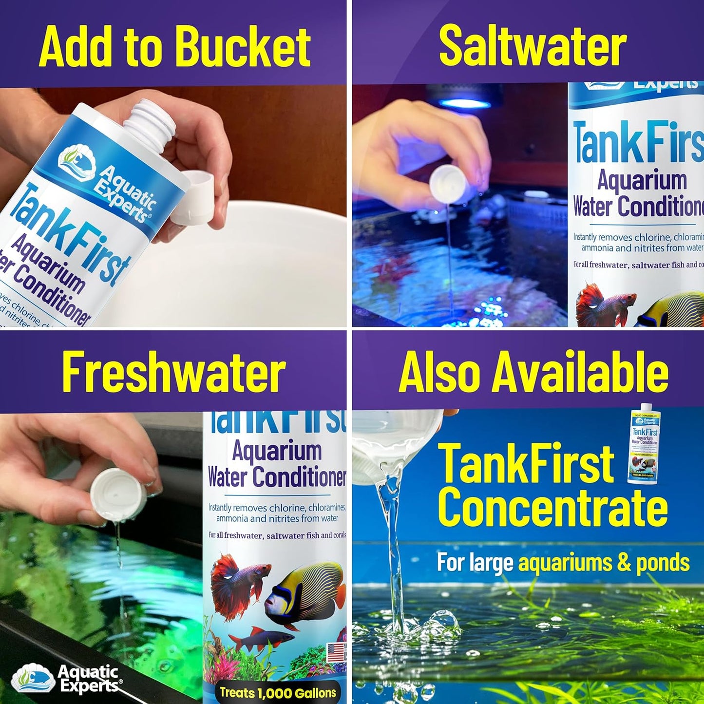 Tankfirst Complete Aquarium Water Conditioner - Effective Removal of Chlorine, Chloramines, and Ammonia Detoxification for Aquatic Environments (Regular, 500 mL)