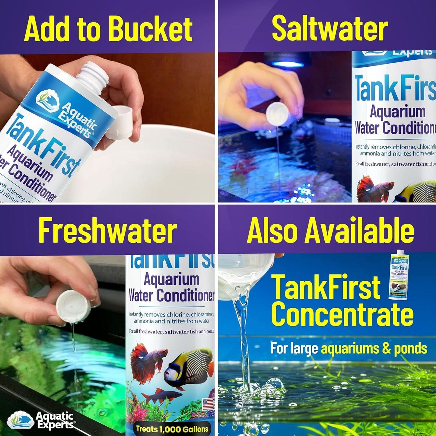 Tankfirst Complete Aquarium Water Conditioner - Effective Removal of Chlorine, Chloramines, and Ammonia Detoxification for Aquatic Environments (Regular, 500 mL)