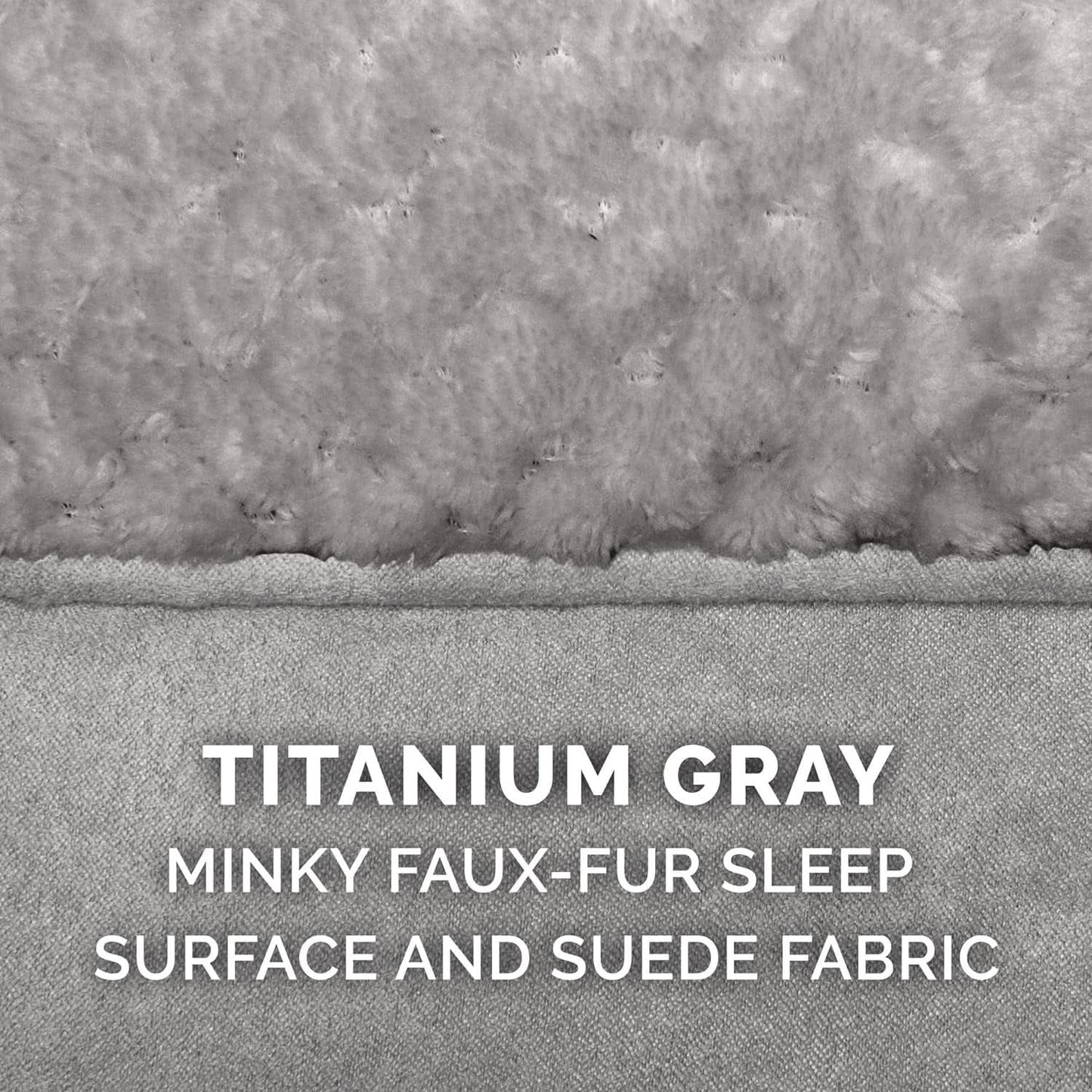 Orthopedic Dog Bed for Medium and Small Dogs with Removable Washable Cover and Pillow Cushion Top, Suitable for Dogs up to 35 lbs - Minky Plush and Suede Mattress in Titanium Gray, Medium Size