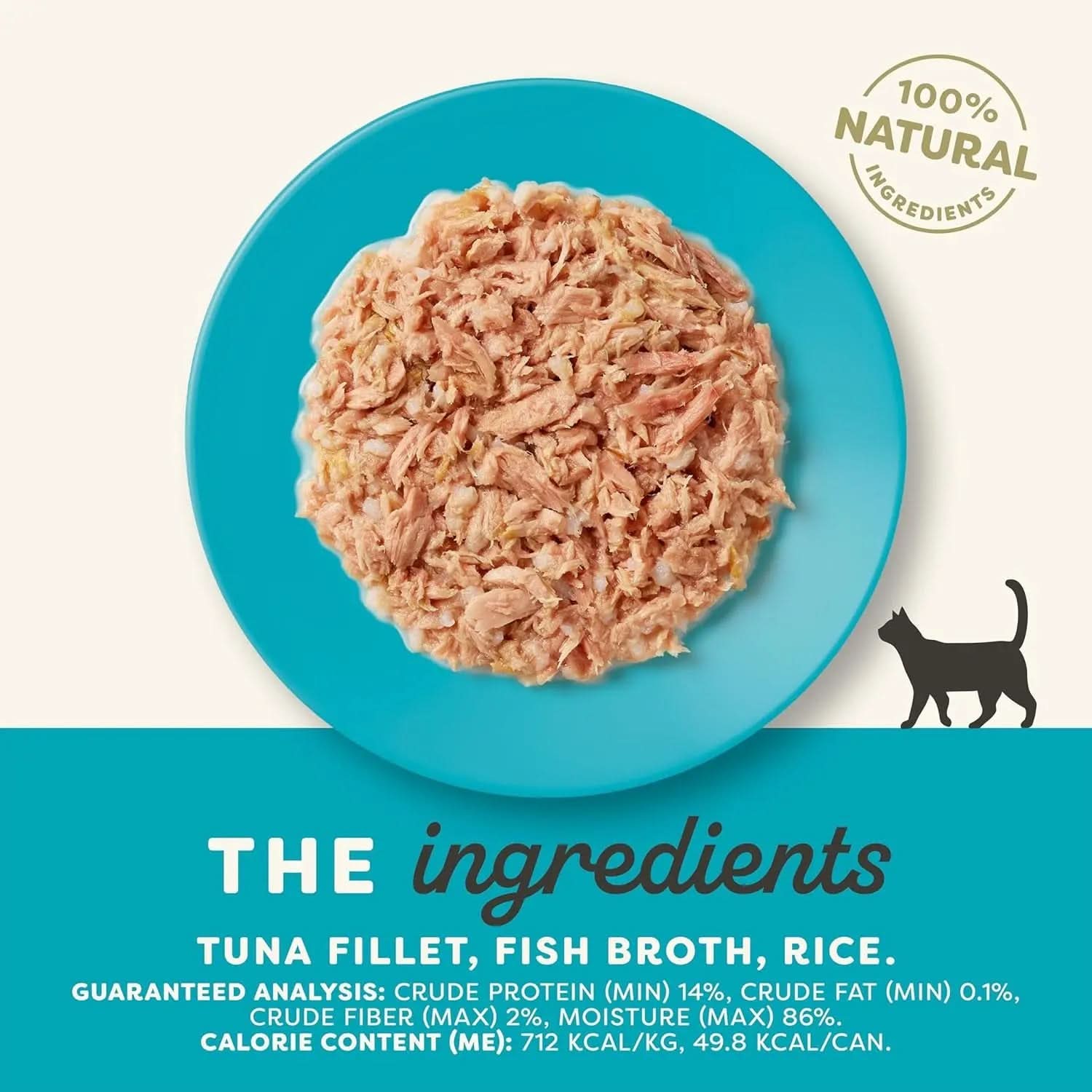 Natural Wet Cat Food, 24-Pack, Limited Ingredient Tuna Fillet in Broth, 2.47 oz Cans