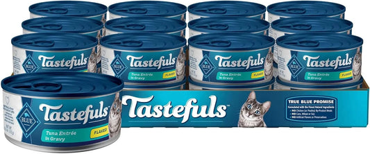 Tastefuls Flaked Tuna Entrée in Gravy Wet Cat Food, 5.5-Oz Cans (24 Count), Made with Natural Ingredients