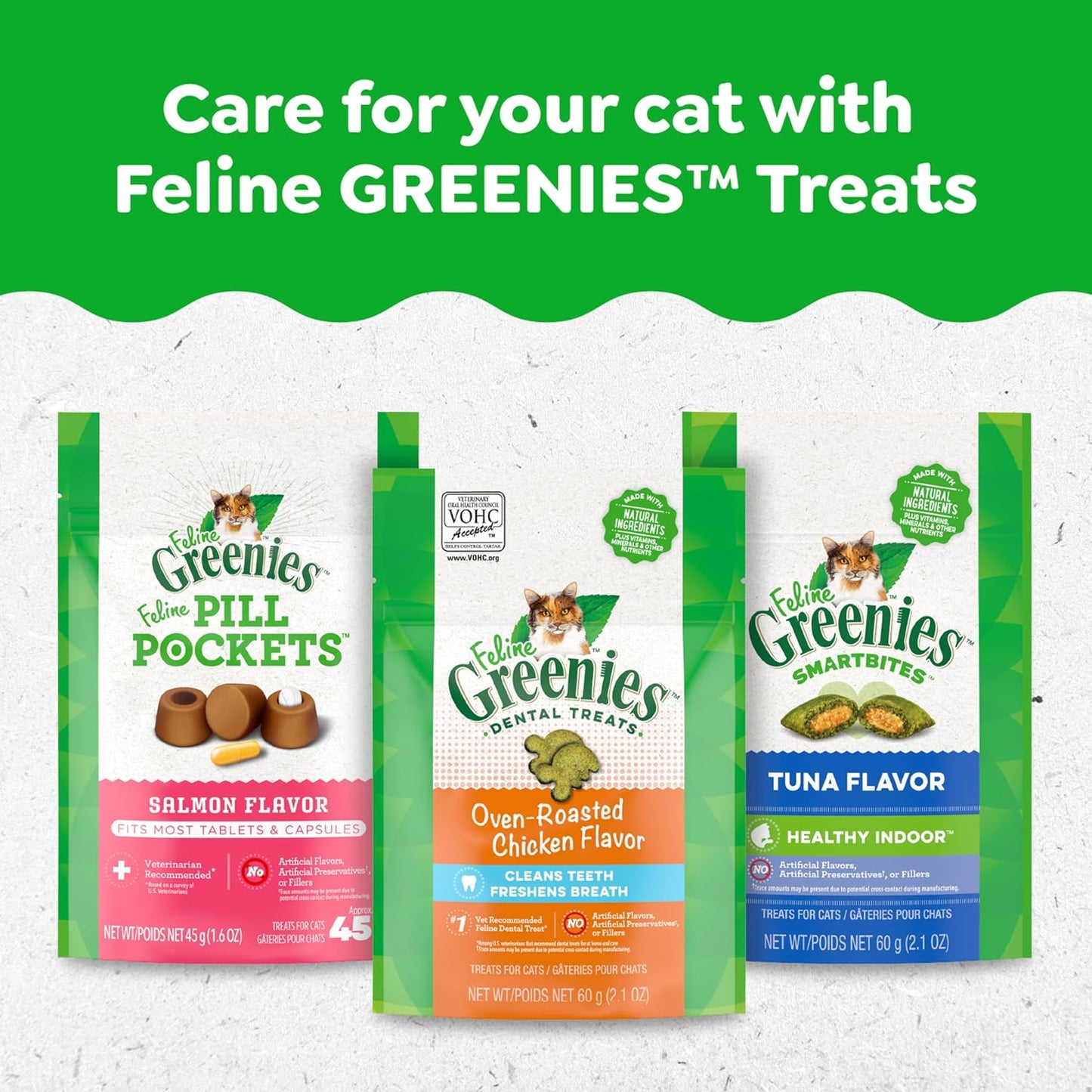 Feline Adult Dental Treats with Tempting Tuna Flavor, 9.75 Oz Tub