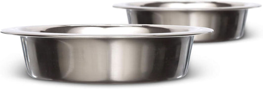 Shallow Stainless Steel Cat Bowls, 1 Cup (8 Oz.), Set of 2 Replacement Dishes for Neater Feeder (Express & Deluxe), Whisker-Friendly, Dishwasher Safe