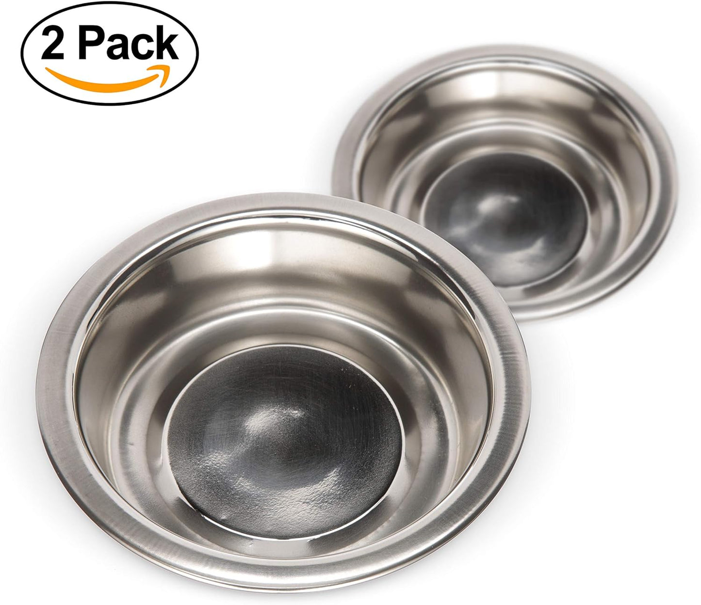 Shallow Stainless Steel Cat Bowls, 1 Cup (8 Oz.), Set of 2 Replacement Dishes for Neater Feeder (Express & Deluxe), Whisker-Friendly, Dishwasher Safe