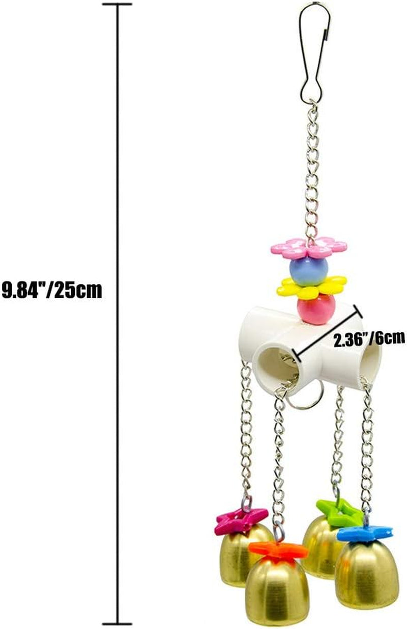 Colorful Bird Swing Toy with Bell - Hanging Accessory for Budgies, Lovebirds, Conures, and Small Parakeets