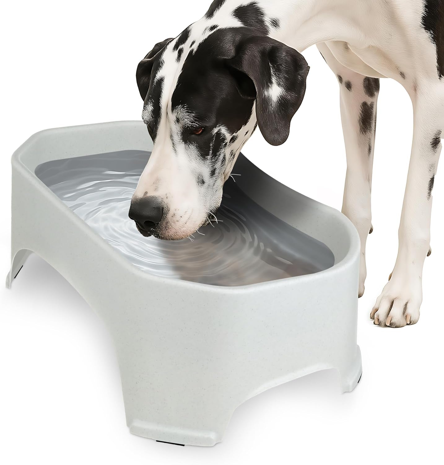 Extra Large Outdoor Dog Water Bowl - 2.25 Gallon Capacity, Spill-Proof Design for Indoor or Outdoor Use, Vanilla Bean Finish