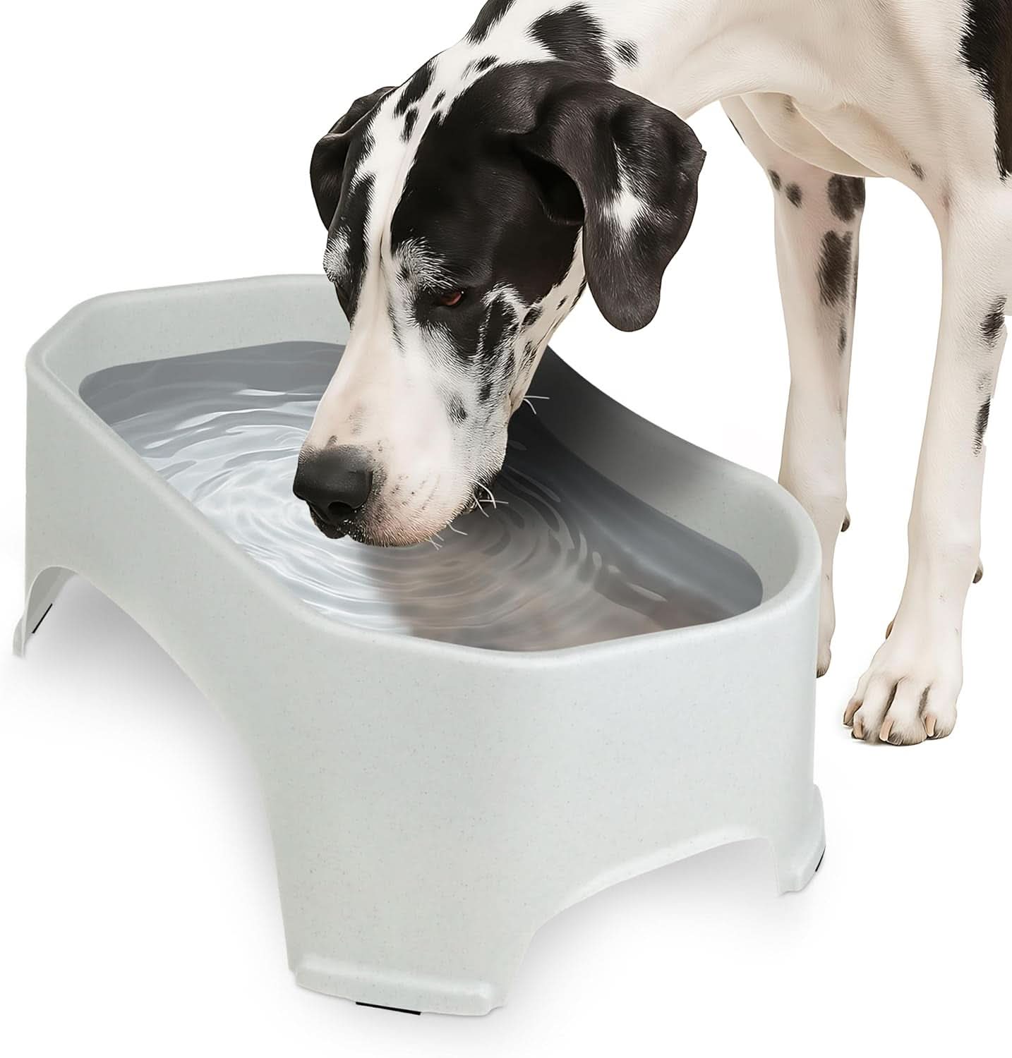 Extra Large Outdoor Dog Water Bowl - 2.25 Gallon Capacity, Spill-Proof Design for Indoor or Outdoor Use, Vanilla Bean Finish