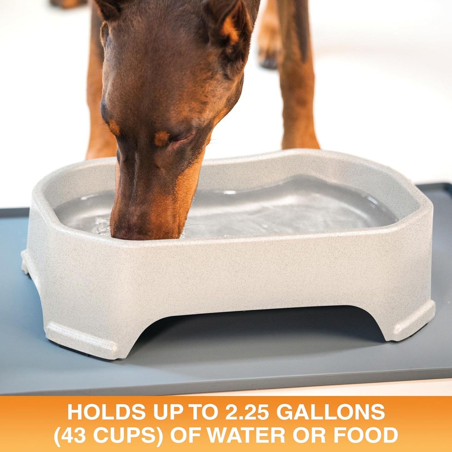 Extra Large Outdoor Dog Water Bowl - 2.25 Gallon Capacity, Spill-Proof Design for Indoor or Outdoor Use, Vanilla Bean Finish