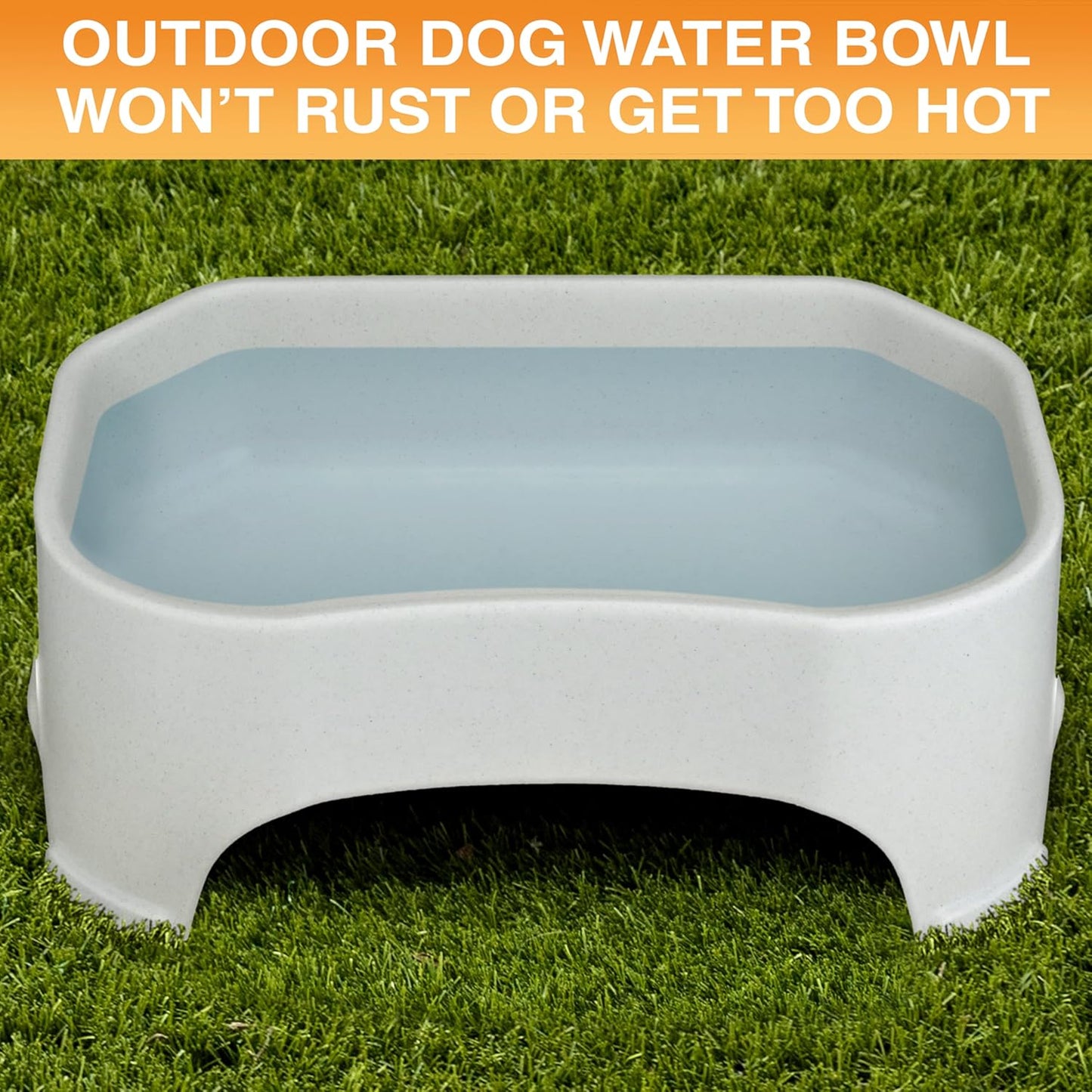 Extra Large Outdoor Dog Water Bowl - 2.25 Gallon Capacity, Spill-Proof Design for Indoor or Outdoor Use, Vanilla Bean Finish