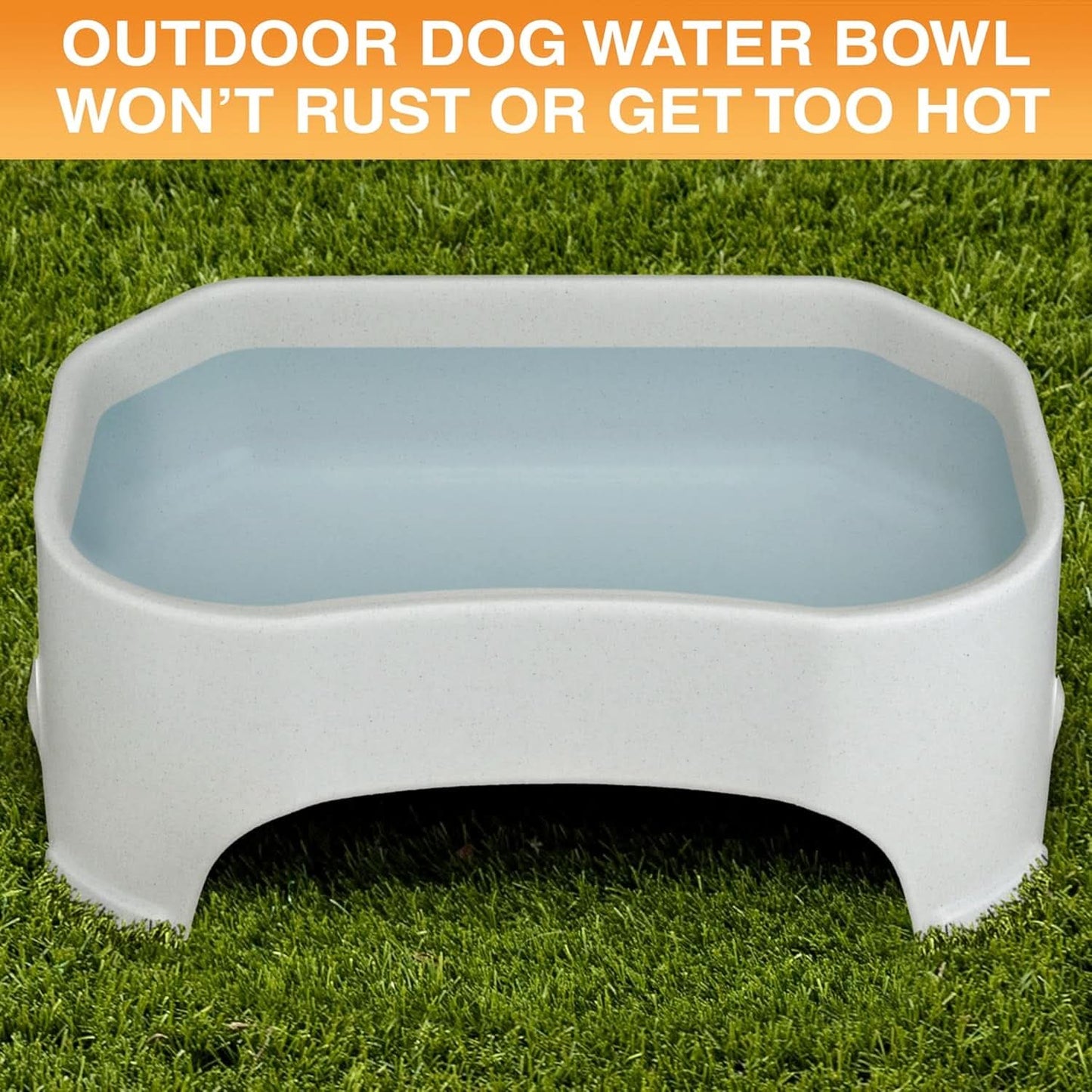 Extra Large Outdoor Dog Water Bowl - 2.25 Gallon Capacity, Spill-Proof Design for Indoor or Outdoor Use, Vanilla Bean Finish
