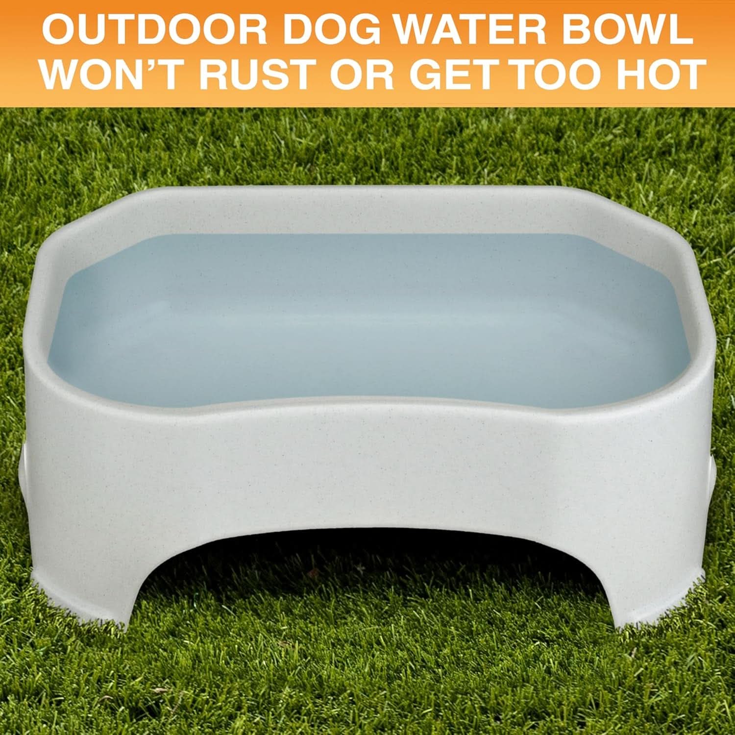 Extra Large Outdoor Dog Water Bowl - 2.25 Gallon Capacity, Spill-Proof Design for Indoor or Outdoor Use, Vanilla Bean Finish