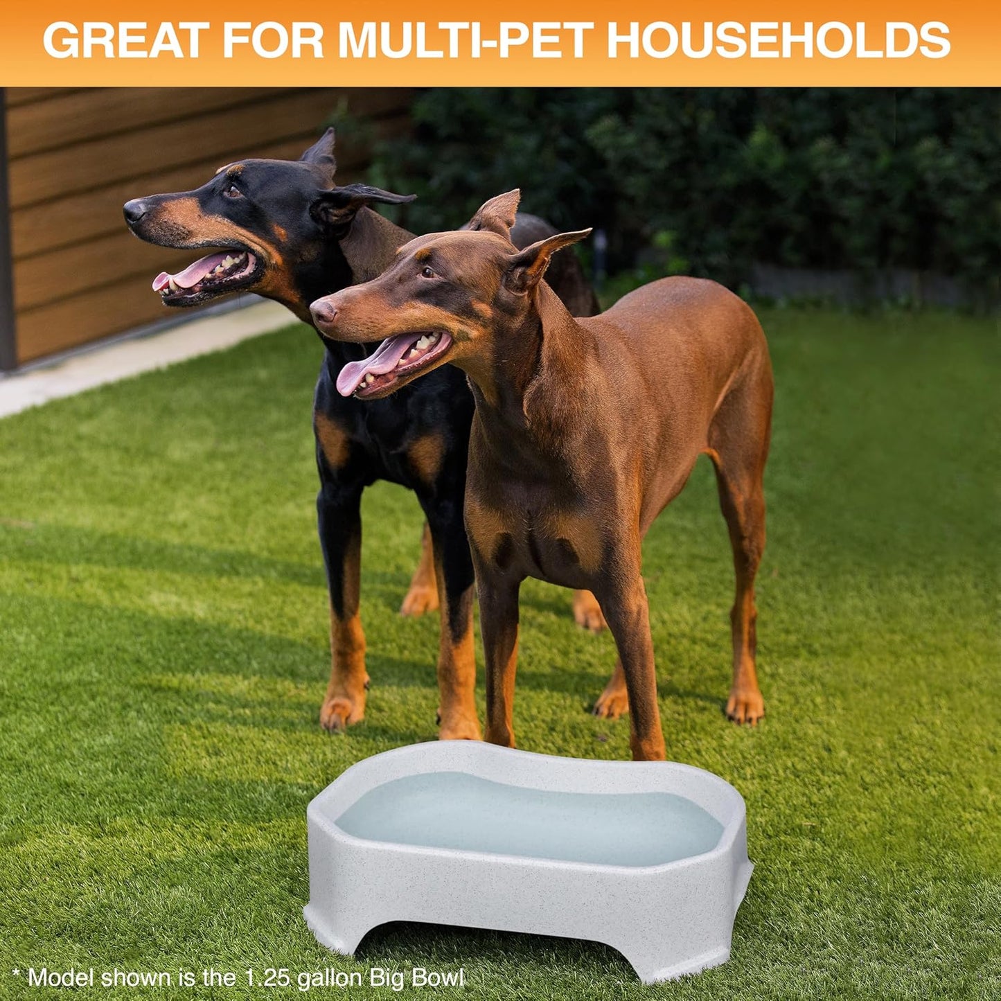 Extra Large Outdoor Dog Water Bowl - 2.25 Gallon Capacity, Spill-Proof Design for Indoor or Outdoor Use, Vanilla Bean Finish