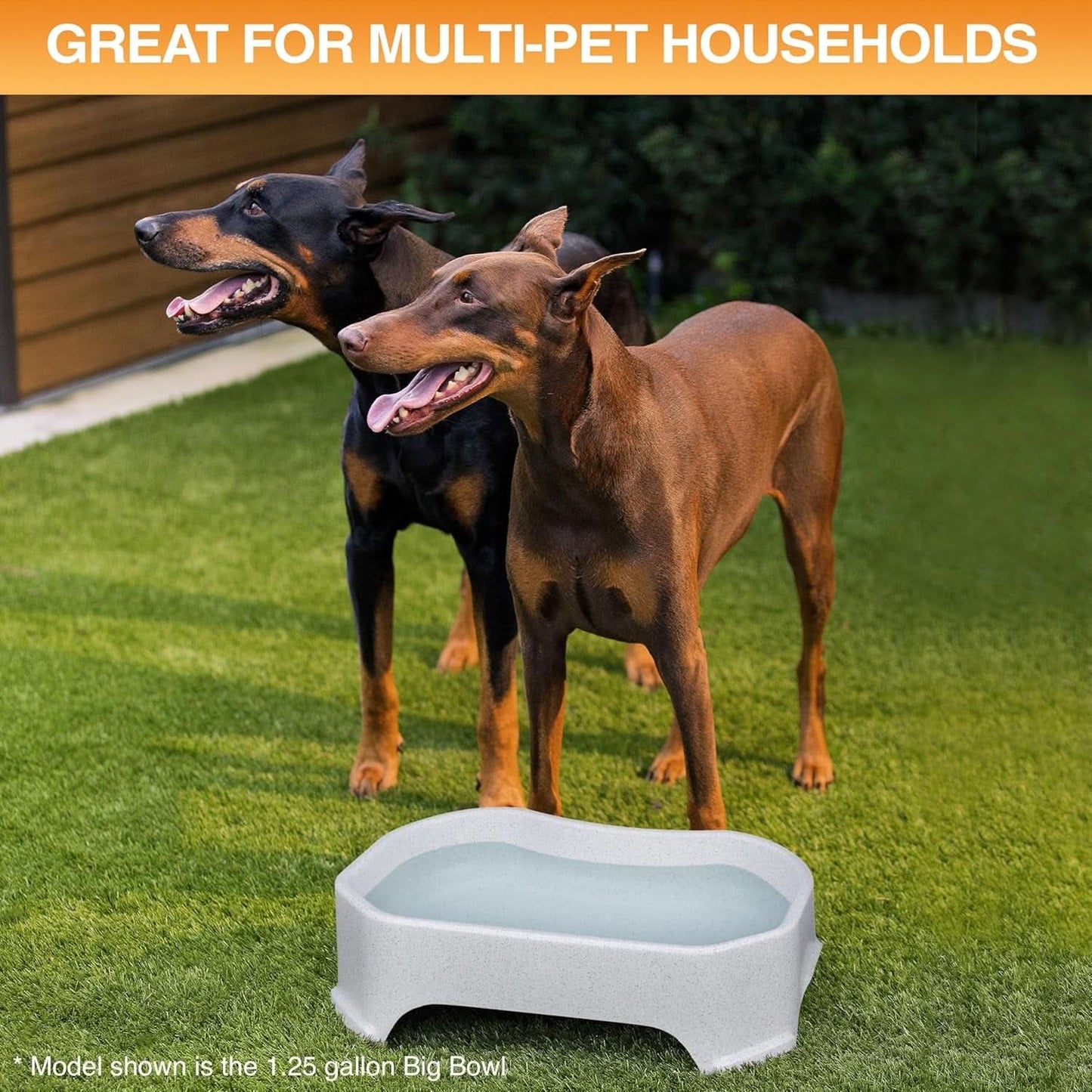 Extra Large Outdoor Dog Water Bowl - 2.25 Gallon Capacity, Spill-Proof Design for Indoor or Outdoor Use, Vanilla Bean Finish