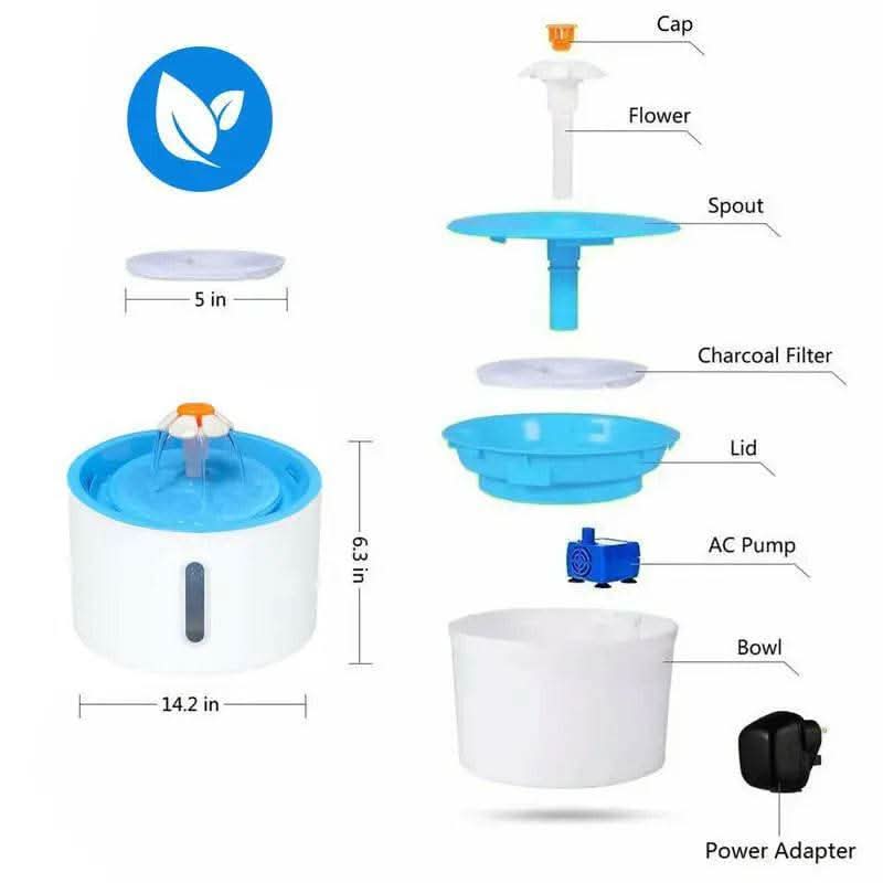 VAGAVA Cat Water Fountain, 1.6L/56Oz Bpa-Free Automatic Pet Drinking Fountain with Ultra Quiet Pump & Visible Water Level, Perfect Gift for Cats.