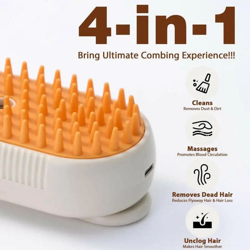 Cat Steam Brush, 2025 New Pet Steam Grooming Comb, 3 in 1 Cat Steam Brush, Suitable for Cats and Dogs Pet Steam Brush Dog Steam Brush Fur Removal Tool
