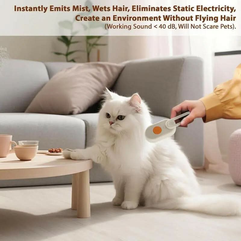 Cat Steam Brush, 2025 New Pet Steam Grooming Comb, 3 in 1 Cat Steam Brush, Suitable for Cats and Dogs Pet Steam Brush Dog Steam Brush Fur Removal Tool