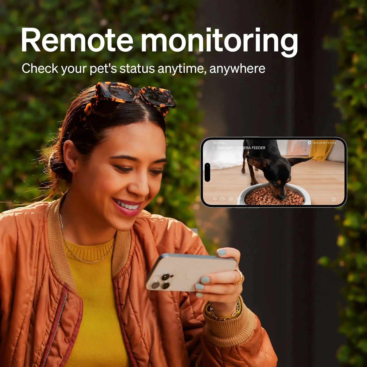 Automatic Cat Feeder with Camera, 1080P HD Video with Night Vision, 5G Wifi Pet Feeder with 2-Way Audio, Low Food & Blockage Sensor, Motion & Sound Alerts for Cat & Dog Single Tray