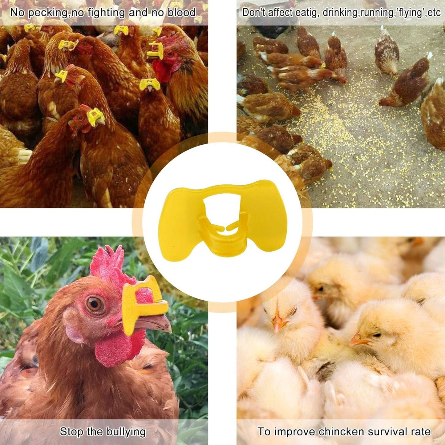101-Piece Pinless Poultry Blinders Set with Pliers for Chickens and Pheasants