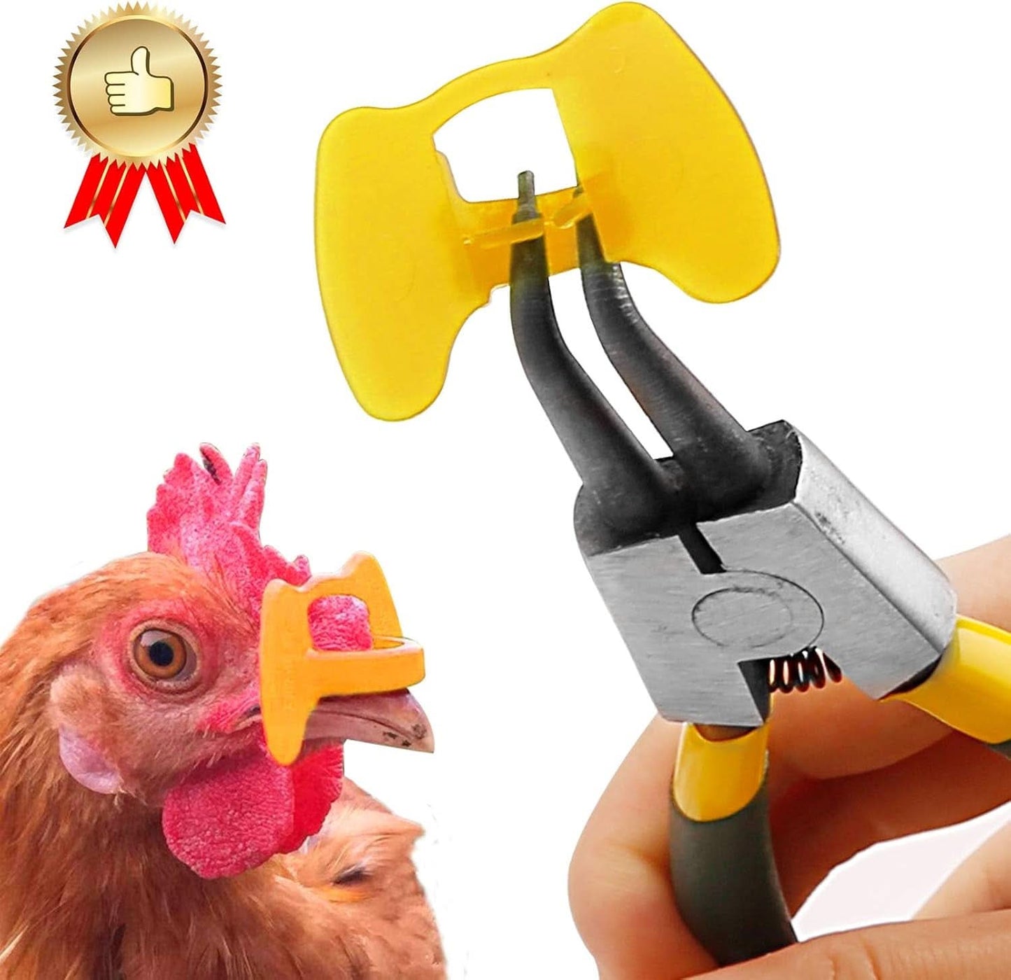 101-Piece Pinless Poultry Blinders Set with Pliers for Chickens and Pheasants