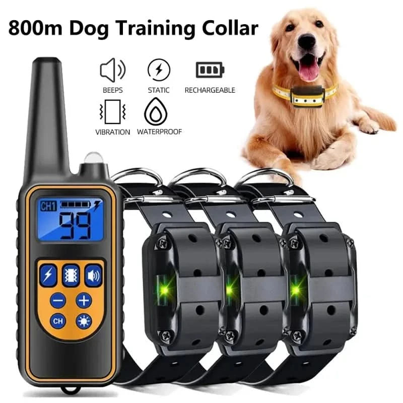 Electric Dog Training Collar Waterproof Dog Bark Collar Pet With Stone's Store