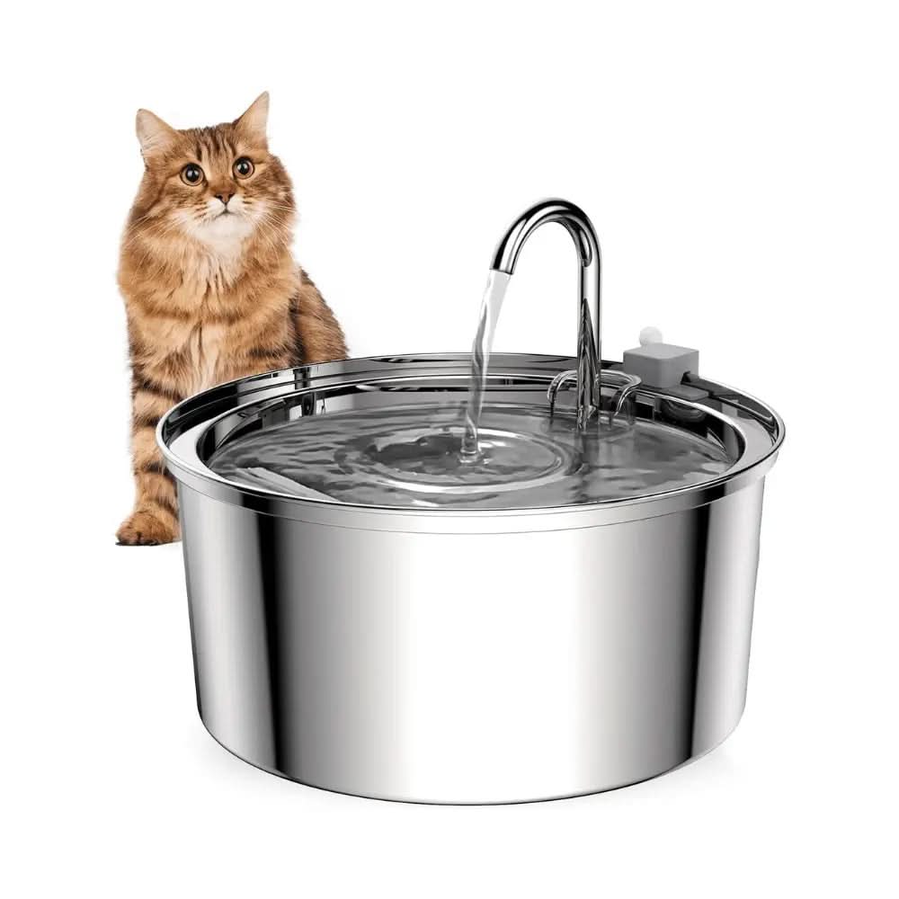 Stainless Steel Pet Water Feeder Cat Dog Automatic Filter Fountain Stone's Store