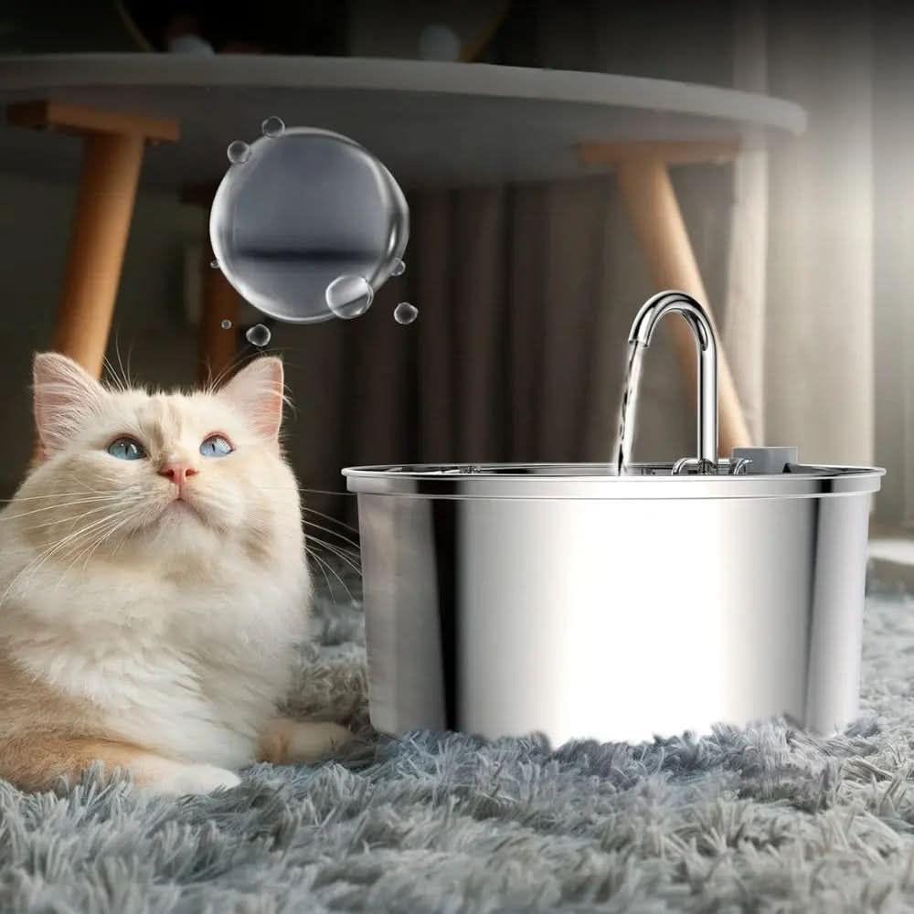 Stainless Steel Pet Water Feeder Cat Dog Automatic Filter Fountain Stone's Store