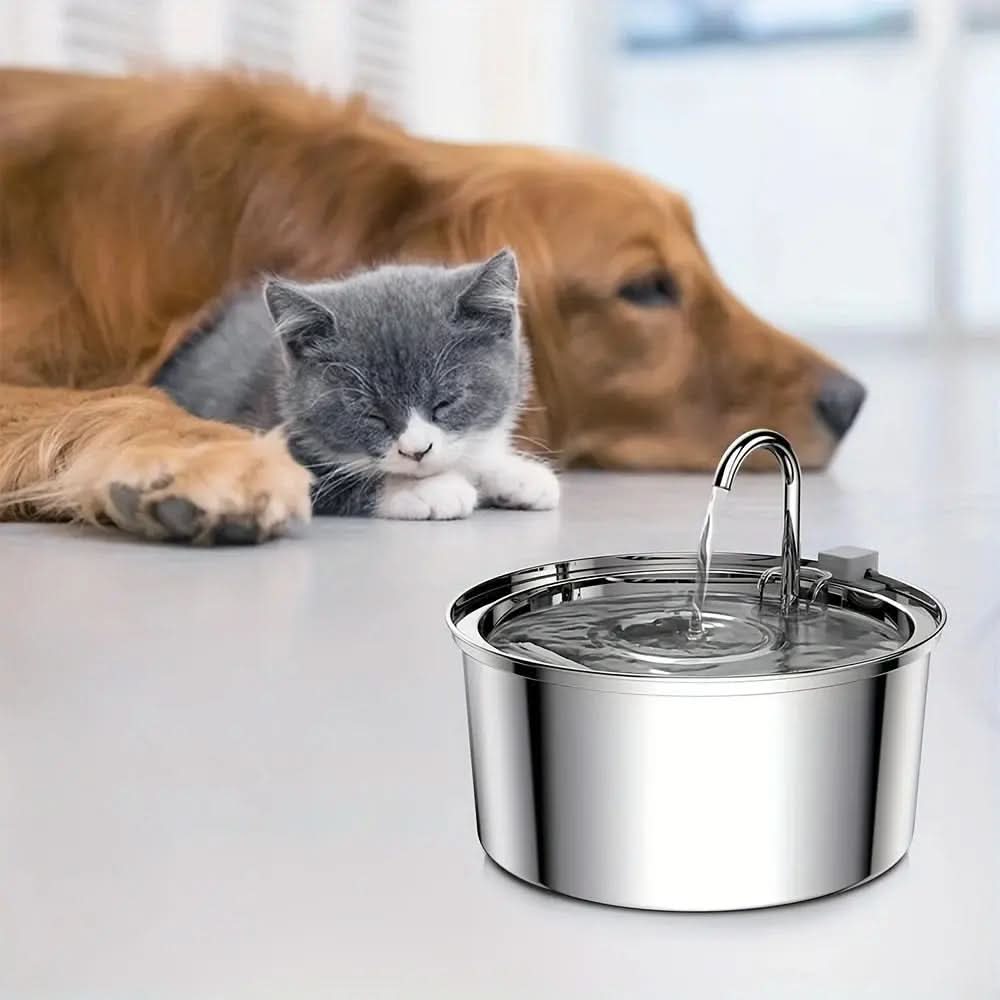 Stainless Steel Pet Water Feeder Cat Dog Automatic Filter Fountain Stone's Store