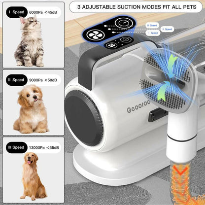 Geoorood Dog Grooming Vacuum Kit with 13000Pa Suction Power & 2.2L Dust Collection for Furry Animal Cleaning #Tiktokshopbacktoschool