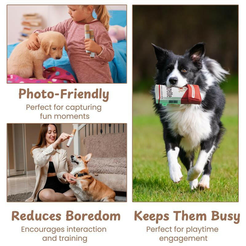 Nocciola 3 Packs Squeaky Puff Stick Toys with a Box Upgraded Version, Funny Interactive Dog Toys, Puppy Toys for Small to Medium Breed Interactive Cigarette