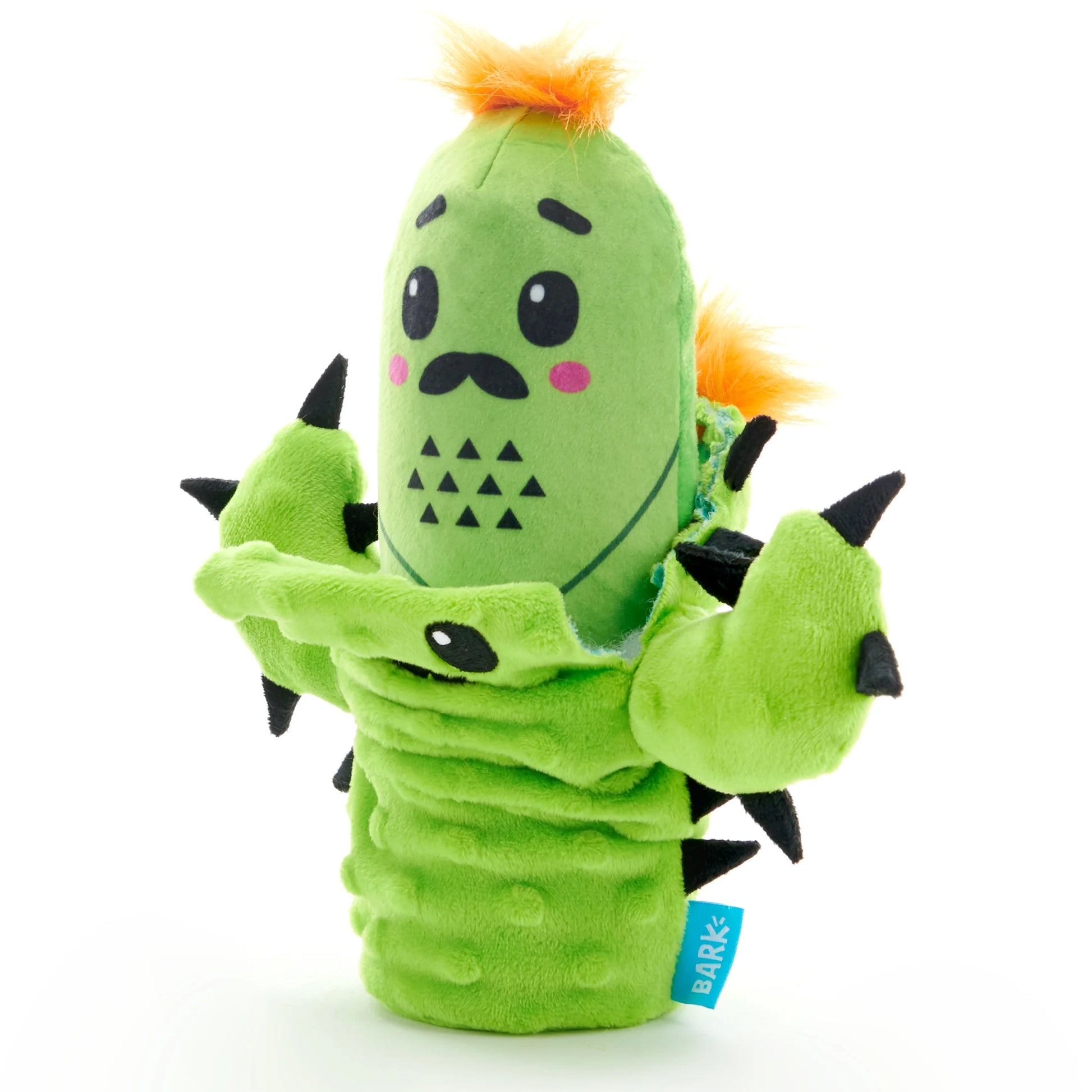 Prickly Pete Dog Toy, Surprise Squeaker Toy Inside, Extra Small to Small Dogs, Green