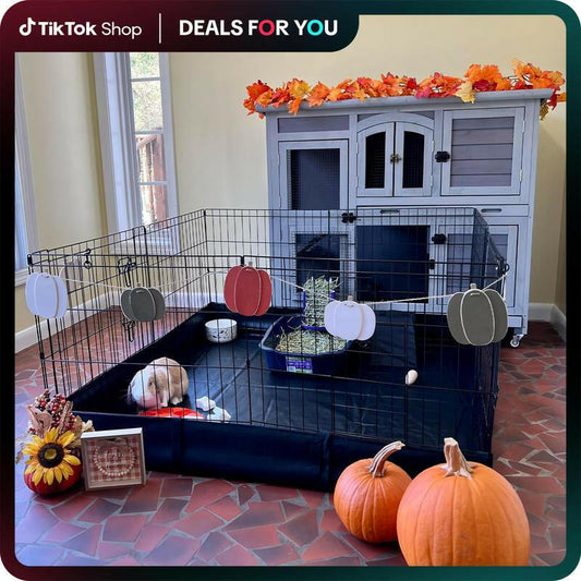 【On Sale】Aivituvin-Air71 Bunny Playpen| Guinea Pig Playpen with Floor,Petlife,Dog Playpen,Rabbit Playpen,Dog Crate,Metal Pet Fence with Pad