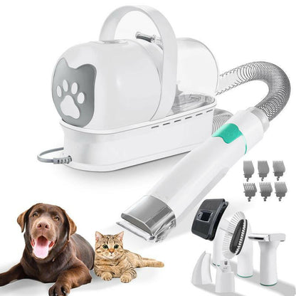 7-In-1 Pet Grooming Kit with Vacuum Function for Dogs Cats Low Noise Design Includes 6 Guide Combs for Precise Trimming
